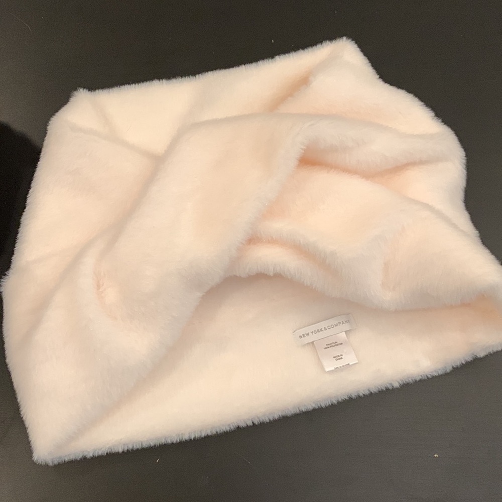 Ivory faux fur neck wrap